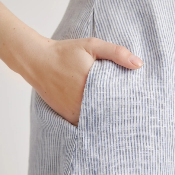 100% European Linen Button Front Dress - Picture 8 of 8